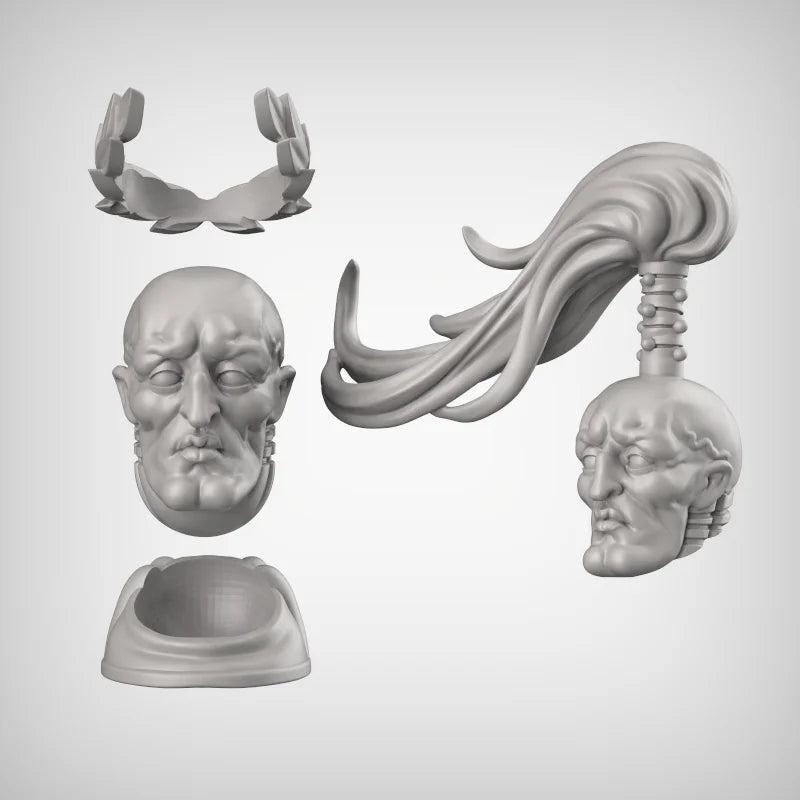 Handsome War Masters heads set, Modular Fabulous 'Stodes Miniatures by Reptilian Overlords, conversion bits for Sci-Fi Wargames