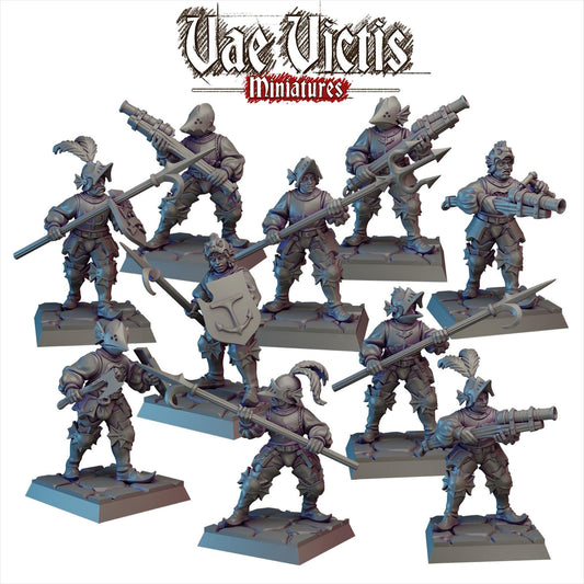 Modular Mercenary River Patrol Miniatures, Bits and Weapon Conversions Fantasy by Vae Victis, perfect for Fantasy tabletop Wargames