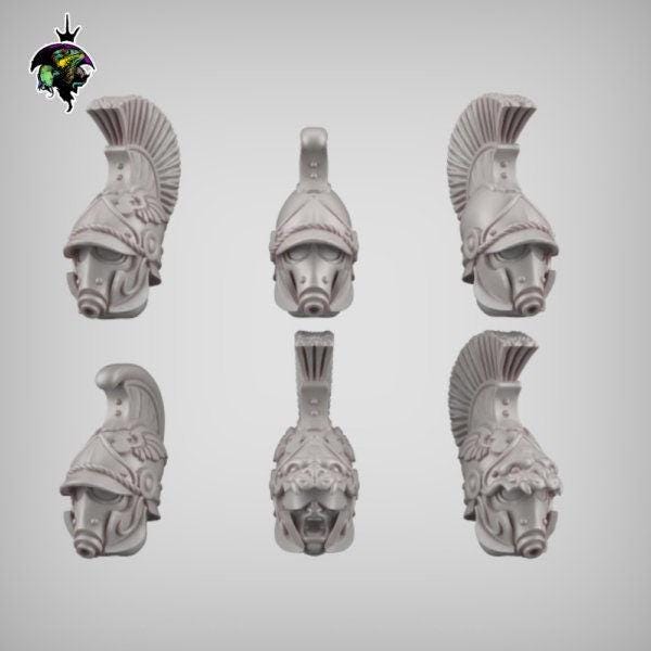 Dragoon Regiment Head set, Modular Space Guardsmen Miniatures by Reptilian Overlords, Miniatures for Sci-Fi Wargames