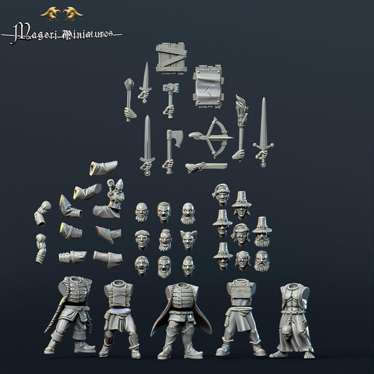 Modular Witch Hunters, Fantasy Skirmish Miniatures by Magori Miniatures, perfect for Fantasy Wargames and RPGs