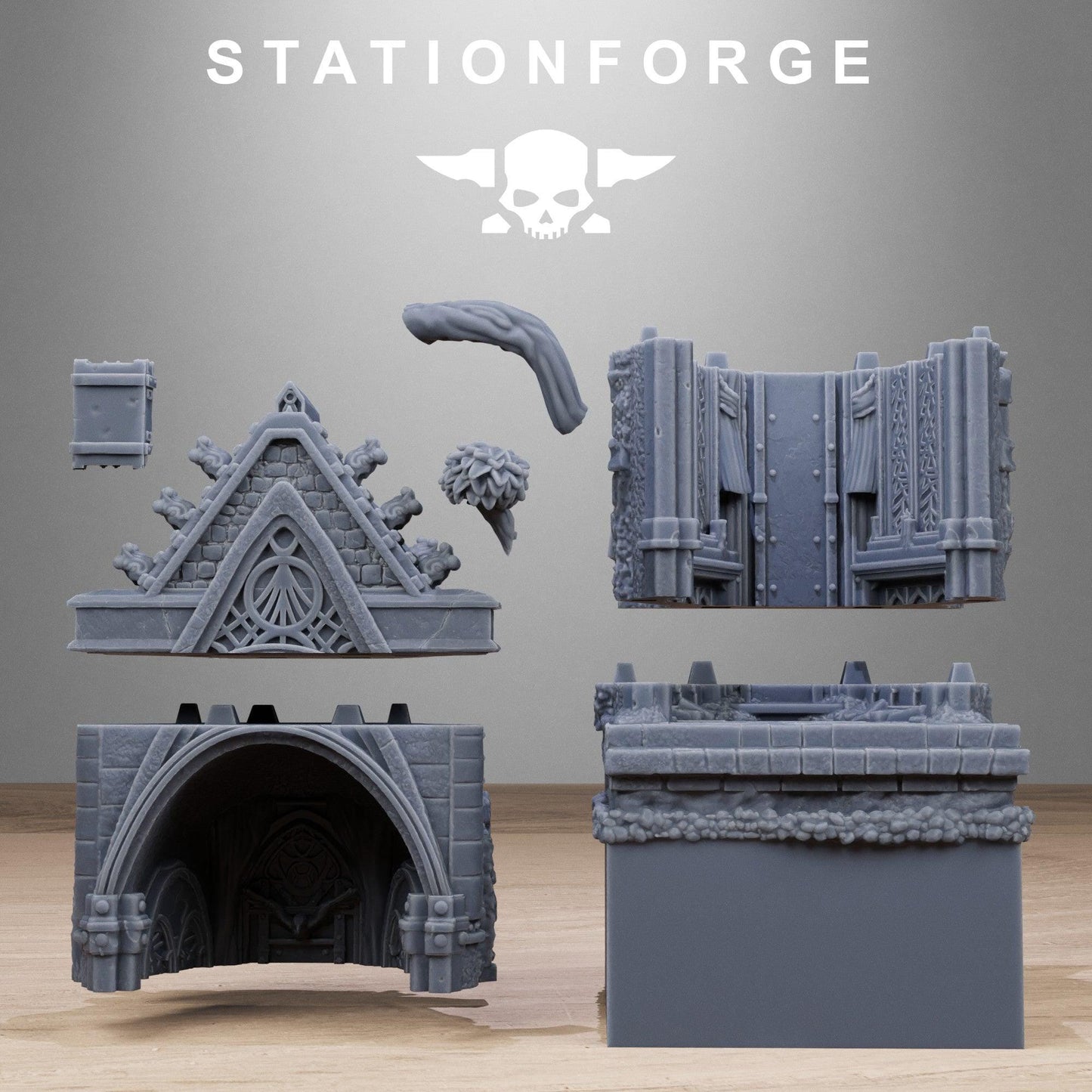 Church Diorama Stands, Sci-Fi Grimdark Terrain by STATIONFORGE