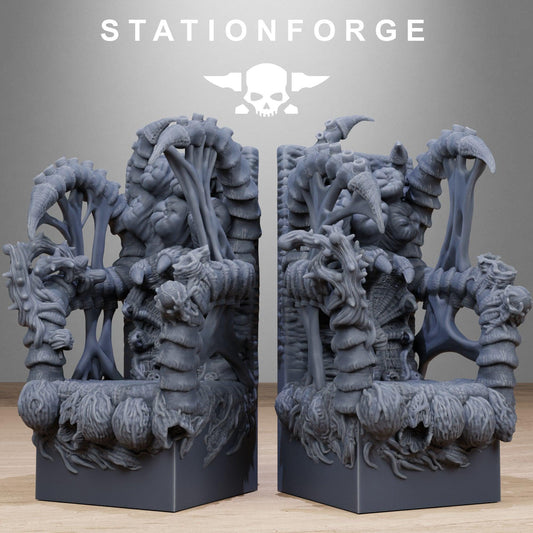 Xenarid Diorama Stands, Sci-Fi Bug Alien Miniatures by STATIONFORGE, Grimdark Wargames Proxy