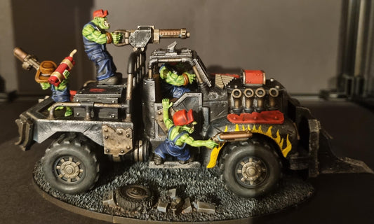 Orkaz Speedsters, Space-Faring Orkish Menace Sculpted by STATIONFORGE, Grimdark Compatible, Sci-Fi Wargame Scale