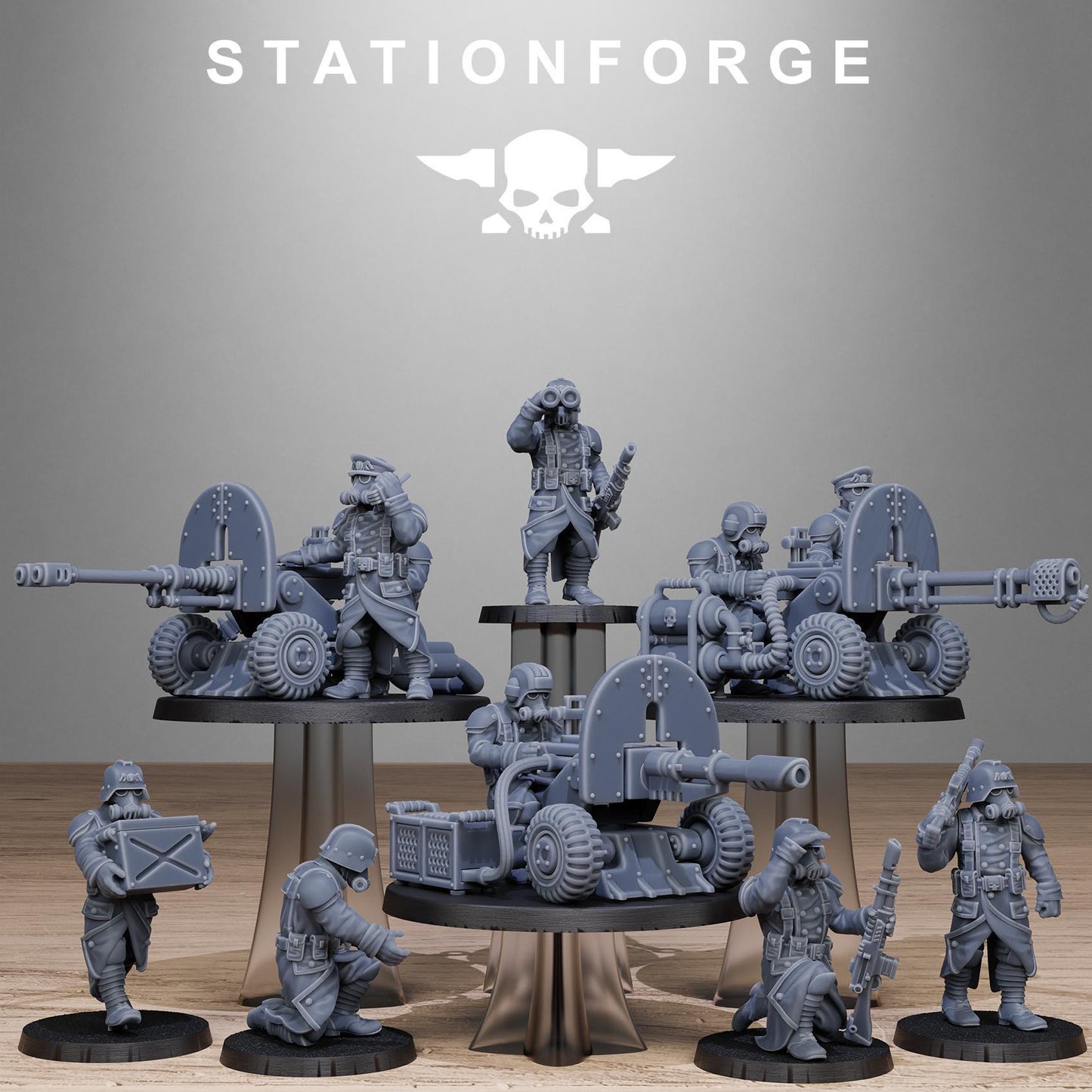 GrimGuard Battle Weapons 2.0, Heavy Weapons Team, Imperial Guard Miniatures by STATIONFORGE