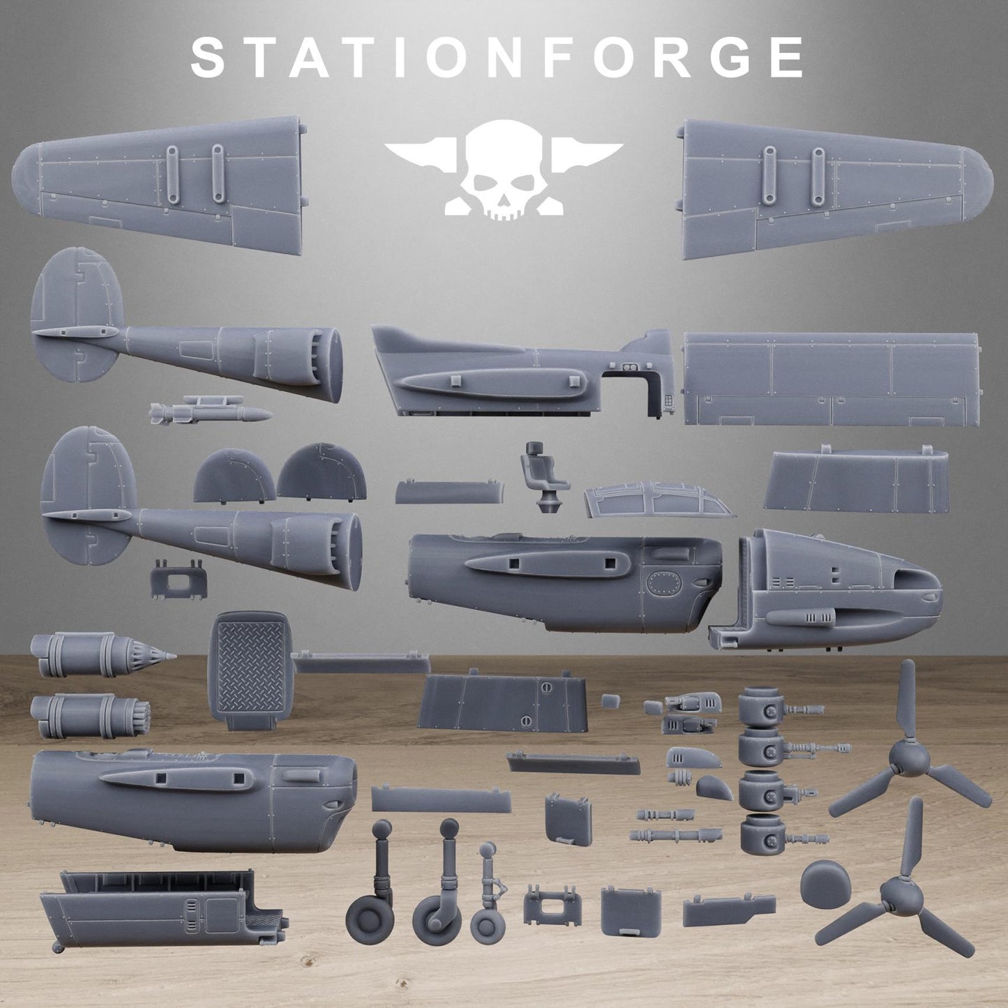 Grimguard Vulture Plane, Sci-Fi Wargames, Resin Miniature by STATIONFORGE