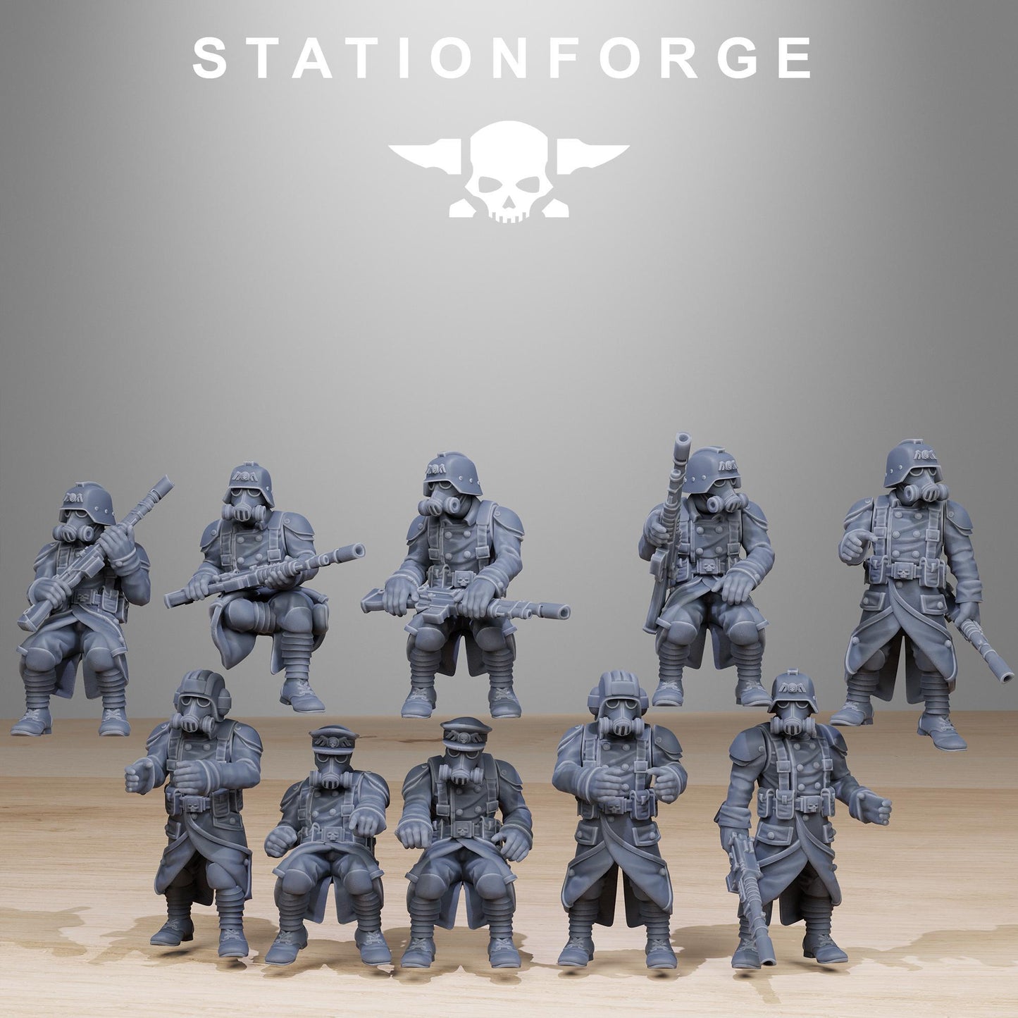 GrimGuard Helicopter, Modular Sci-Fi Guardsmen Warplane by STATIONFORGE, Sci-fi Wargames Proxy, Imperial Guard Transport