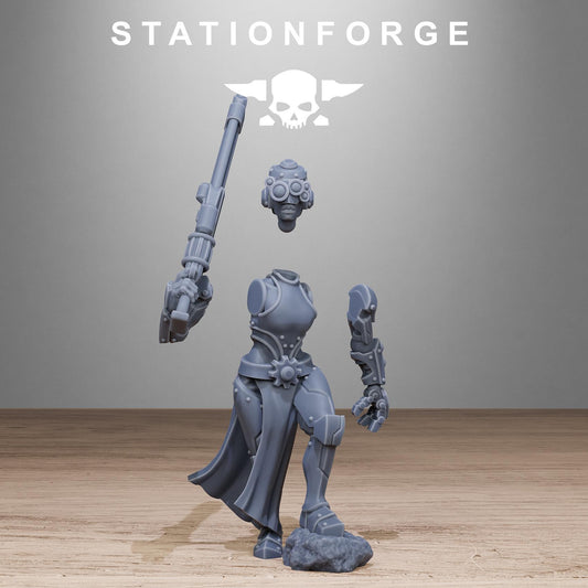 Scavenger Sisters Infantry, Sci-Fi Techno-Bots, Grimdark Miniatures by STATIONFORGE