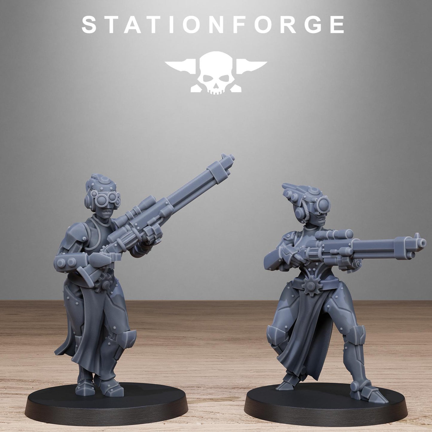 Scavenger Sisters Infantry, Sci-Fi Techno-Bots, Grimdark Miniatures by STATIONFORGE