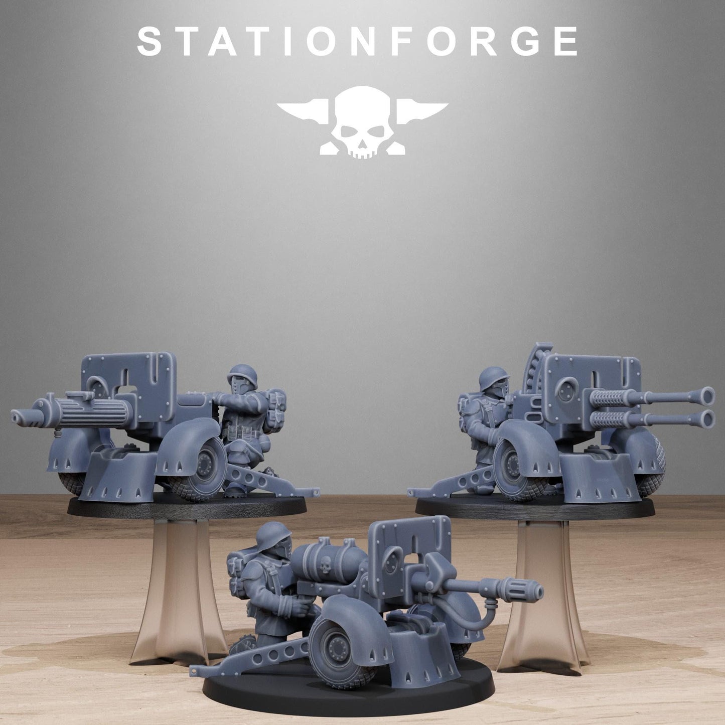 FreeGuard Light Machine Gun, Heavy Weapons Team, Imperial Guard Miniatures by STATIONFORGE
