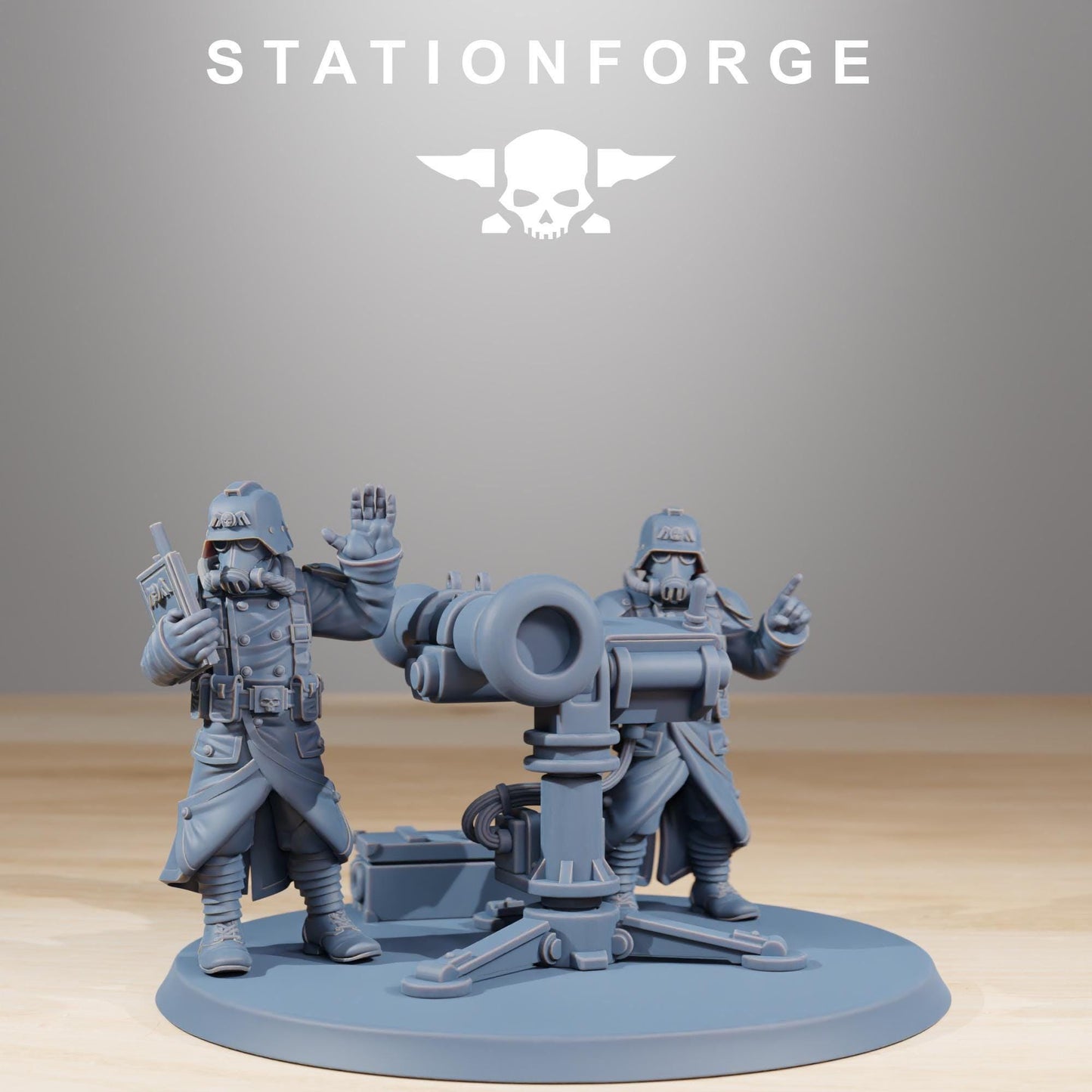 GrimGuard Battle Weapons, Heavy Weapons Team, Imperial Guard Miniatures by STATIONFORGE