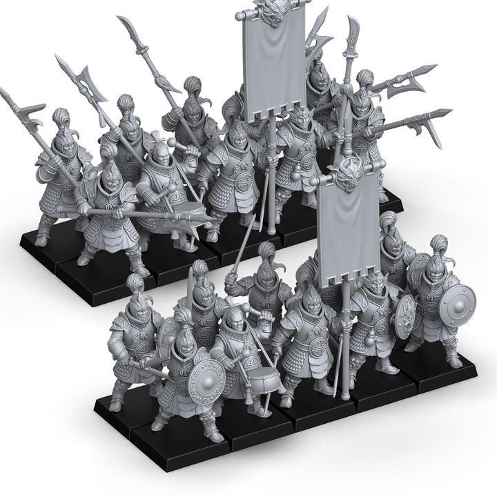 Emerald Warriors by Punga Miniatures - Wargame Scale 3D Printed Miniature