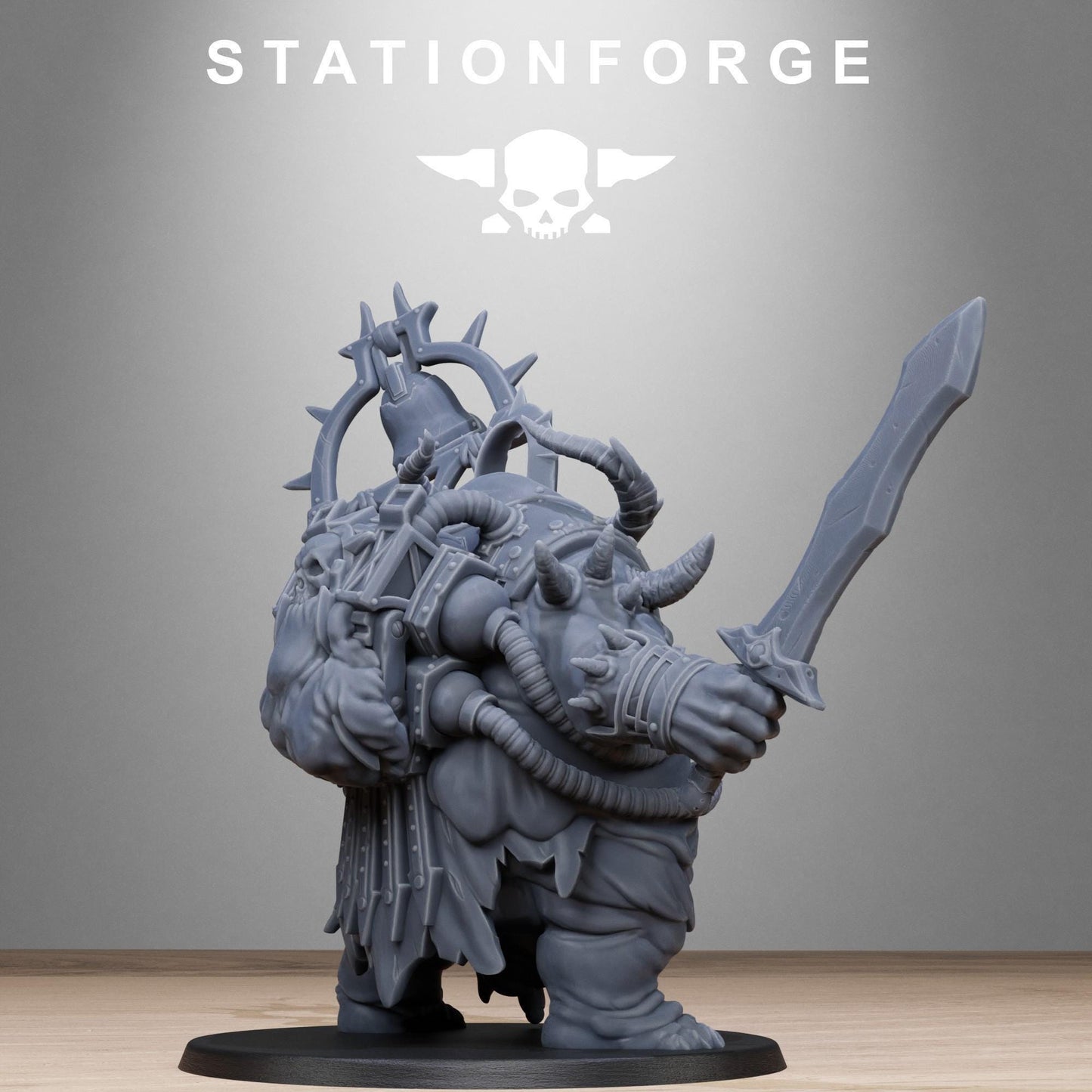 Corrupted Lord Miniature, Grimdark Future Wargame, STATIONFORGE
