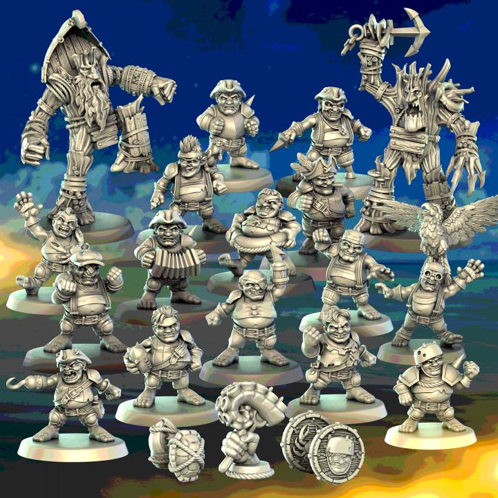 Hungry Piranhas by Punga Miniatures - Wargame Scale 3D Printed Miniature - Full Team (Alt)