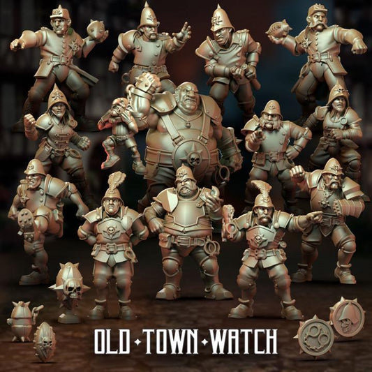 Old Town Watch by Punga Miniatures - Wargame Scale 3D Printed Miniature - Team