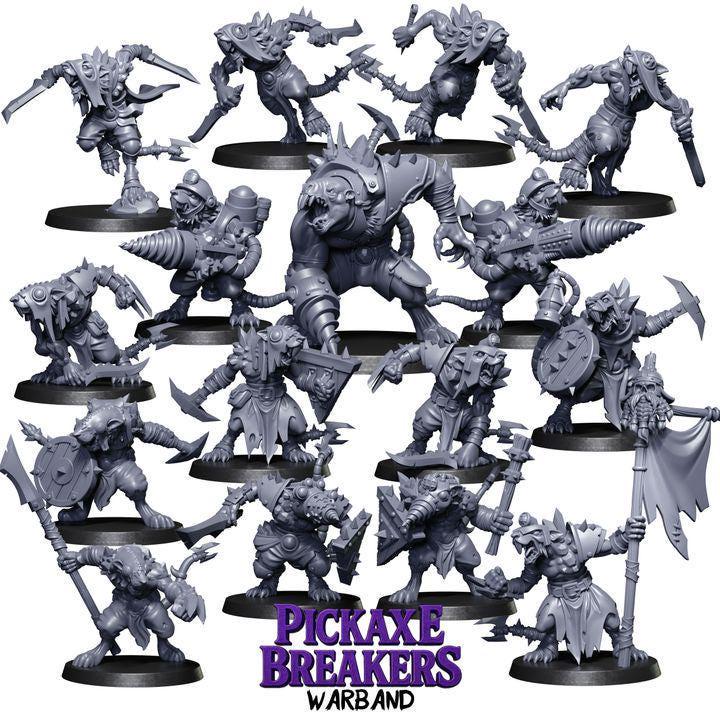 Pickaxe Breakers Warband by Punga Miniatures - Wargame Scale 3D Printed Miniature