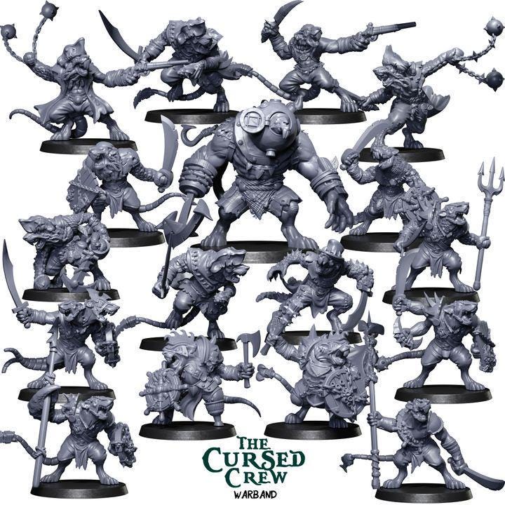 Cursed Team Warband by Punga Miniatures - Wargame Scale 3D Printed Miniature