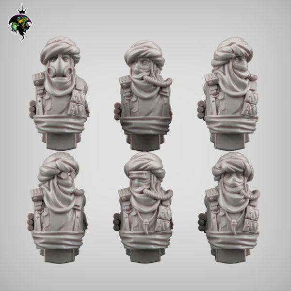 Desert Reavers Torso Set, Sci-Fi Guardsmen Miniatures, Reptilian Overlords
