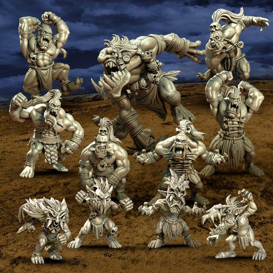 Savage Orcs by Punga Miniatures - Wargame Scale 3D Printed Miniature - Black Orcs