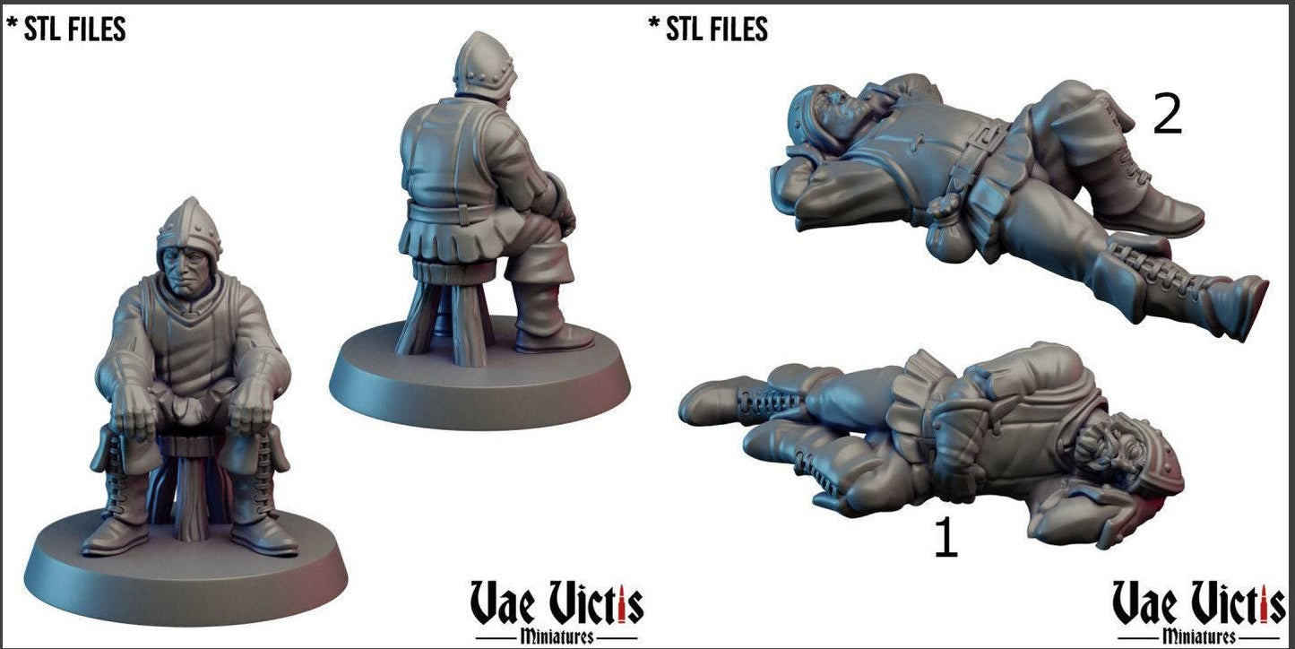 Village Watchmen Miniatures Warband, Vae Victis, Fantasy RPG