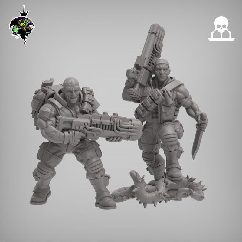 Spacenam Spacewelder Team, Sci-Fi Wargames Melta Gun Miniatures by Reptilian Overlords, Imperial guard infantry regiment
