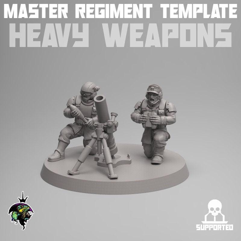 Master Regiment Template Heavy Weapons Team, Jungle Fighter Miniatures by Reptilian Overlords