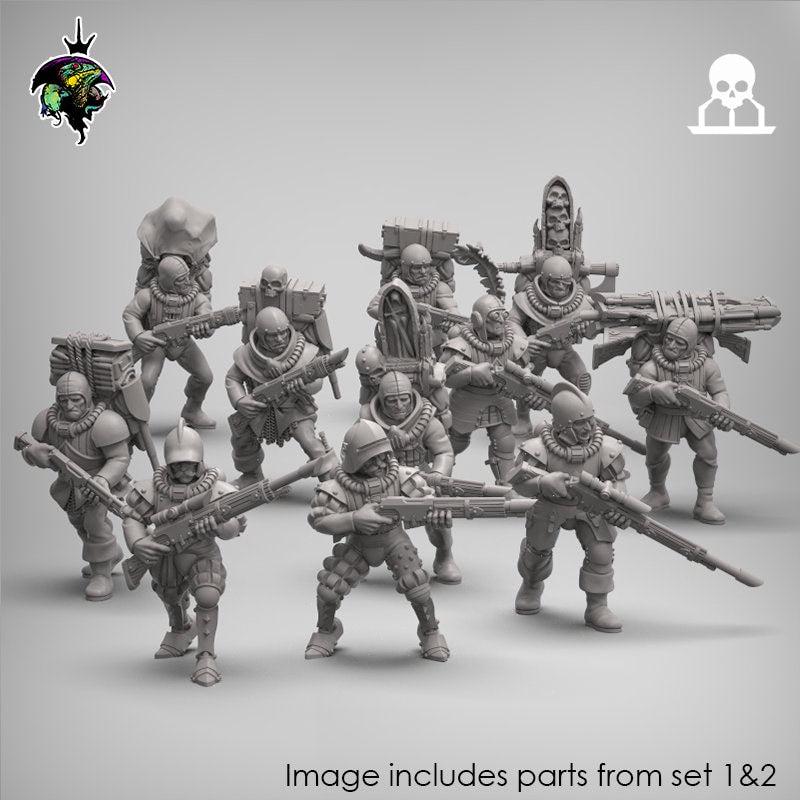 Modular Mercenary Sci-Fi Feudal House Proxy, sci-fi Miniatures by Reptilian Overlords, perfect for Sci-Fi Wargames