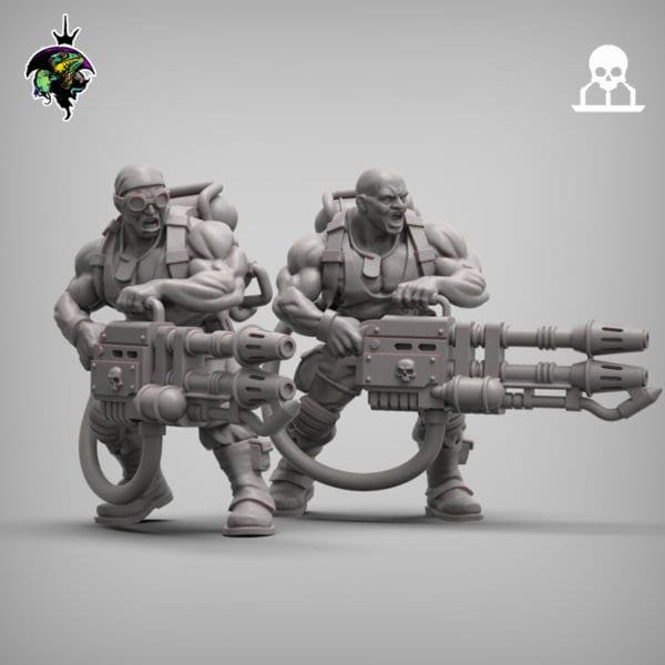 Spacenam Heavy Weapons Team, Sci-Fi Wargames Miniatures by Reptilian Overlords, Space Guard Heavy Weapons Squad