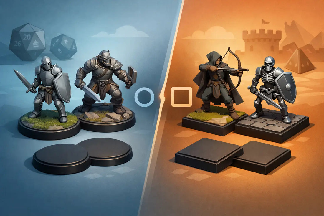 Round Bases vs Square Bases for Tabletop Games