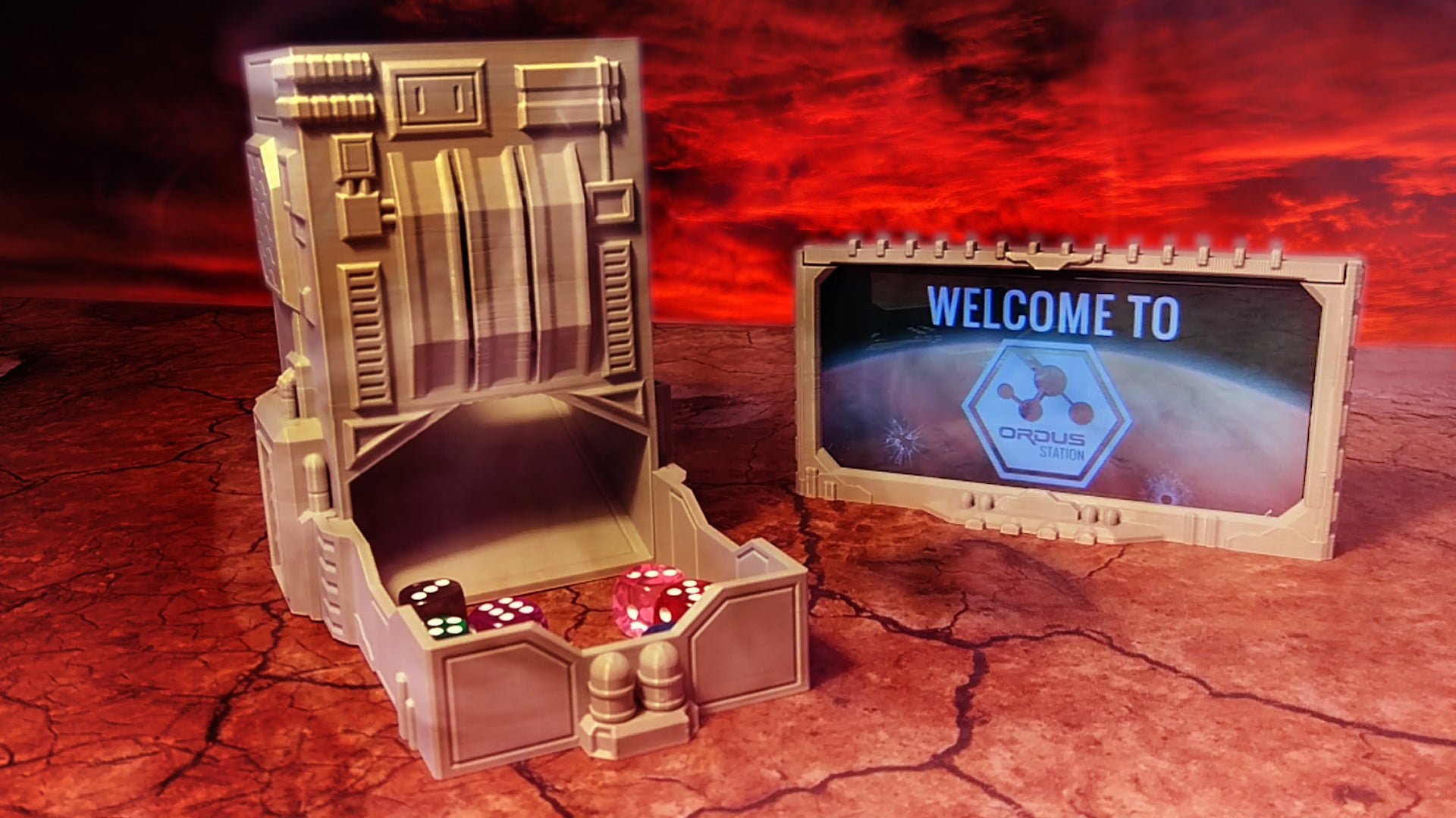 Ordus Station: Billboard (for mobile phone) - Sci-Fi Grimdark Miniatures by Saucermen Studios, Wargame Scale 3D Printed - photo 2