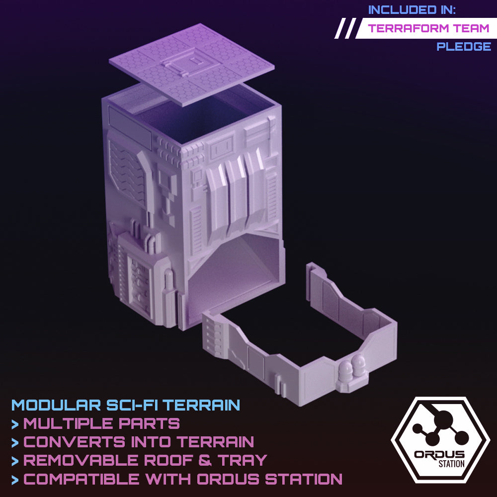 Ordus Station: Dice Tower - Sci-Fi Grimdark Miniatures by Saucermen Studios, Wargame Scale 3D Printed