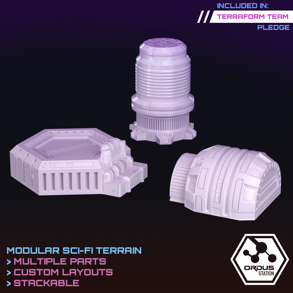 Ordus Station: Reactor Core - Sci-Fi Grimdark Miniatures by Saucermen Studios, Wargame Scale 3D Printed