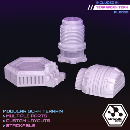 Ordus Station: Reactor Core - Sci-Fi Grimdark Miniatures by Saucermen Studios, Wargame Scale 3D Printed