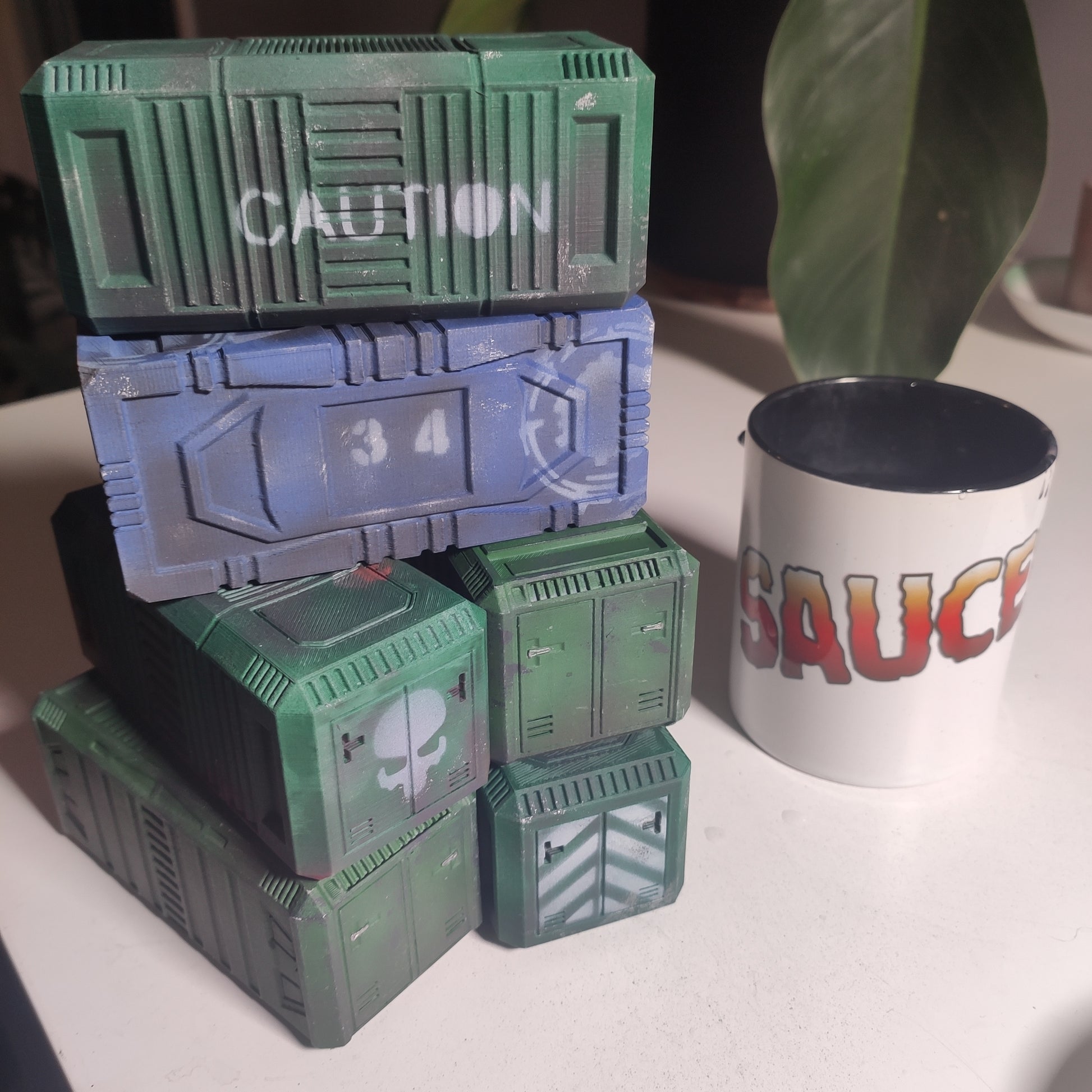 Ordus Station: Shipping Containers - Sci-Fi Grimdark Miniatures by Saucermen Studios, Wargame Scale 3D Printed - photo 2
