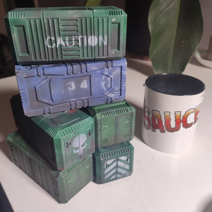 Ordus Station: Shipping Containers - Sci-Fi Grimdark Miniatures by Saucermen Studios, Wargame Scale 3D Printed - photo 2