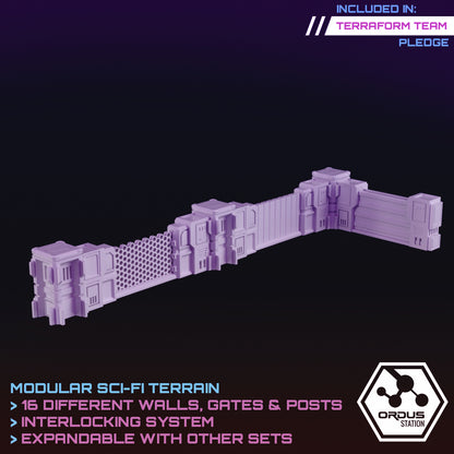 Ordus Station: Walls & Gates - Sci-Fi Grimdark Miniatures by Saucermen Studios, Wargame Scale 3D Printed - photo 2