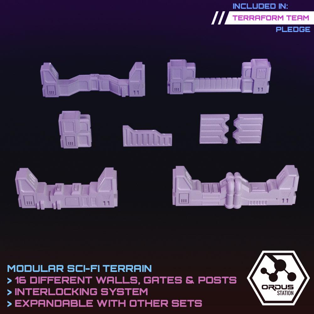 Ordus Station: Walls & Gates - Sci-Fi Grimdark Miniatures by Saucermen Studios, Wargame Scale 3D Printed - photo 4