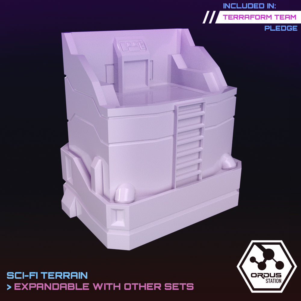 Ordus Station: Control Tower - Sci-Fi Grimdark Miniatures by Saucermen Studios, Wargame Scale 3D Printed