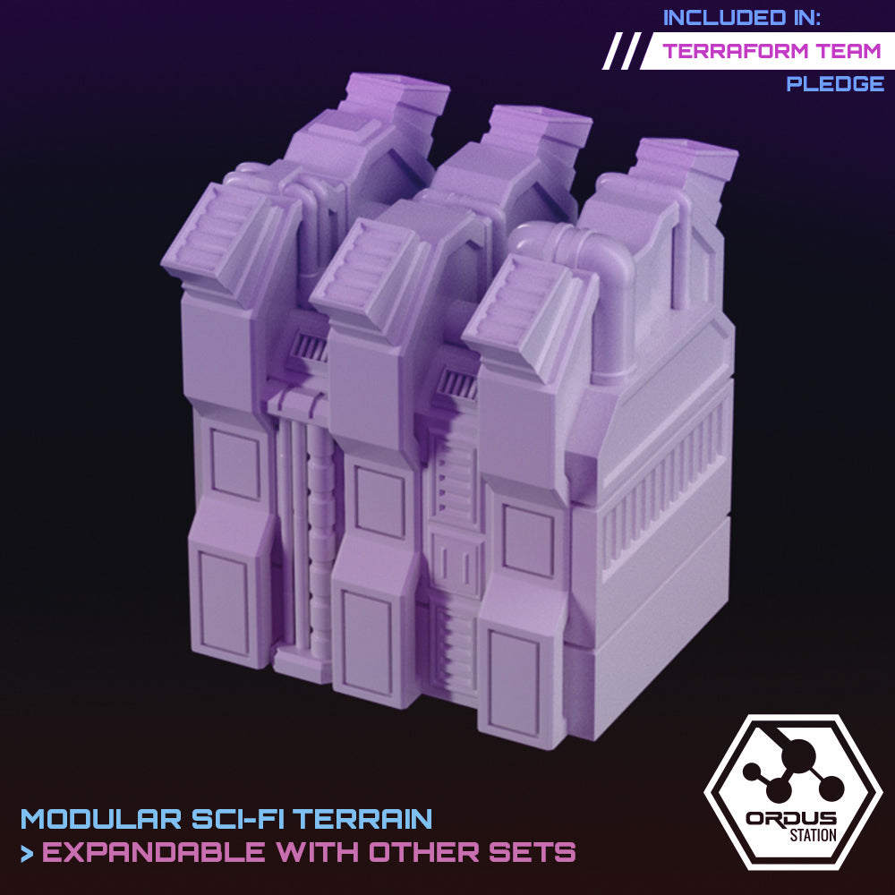 Ordus Station: Planetary Engineering Terrain Bundle - Sci-Fi Grimdark Miniatures by Saucermen Studios, Wargame Scale 3D Printed - photo 5