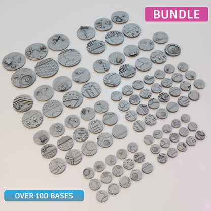 Sci-Fi Bases 25-70mm Bundle - Sci-Fi Grimdark Miniatures by Saucermen Studios, Wargame Scale 3D Printed