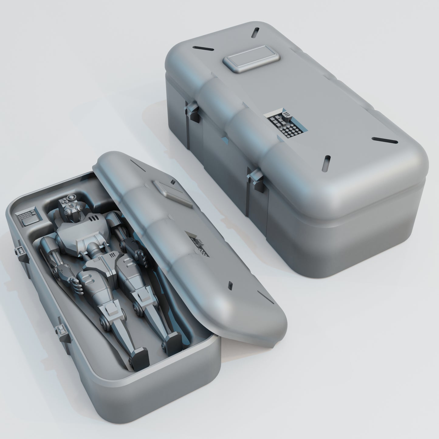 Robot Crates - Sci-Fi Grimdark Miniatures by Saucermen Studios, Wargame Scale 3D Printed
