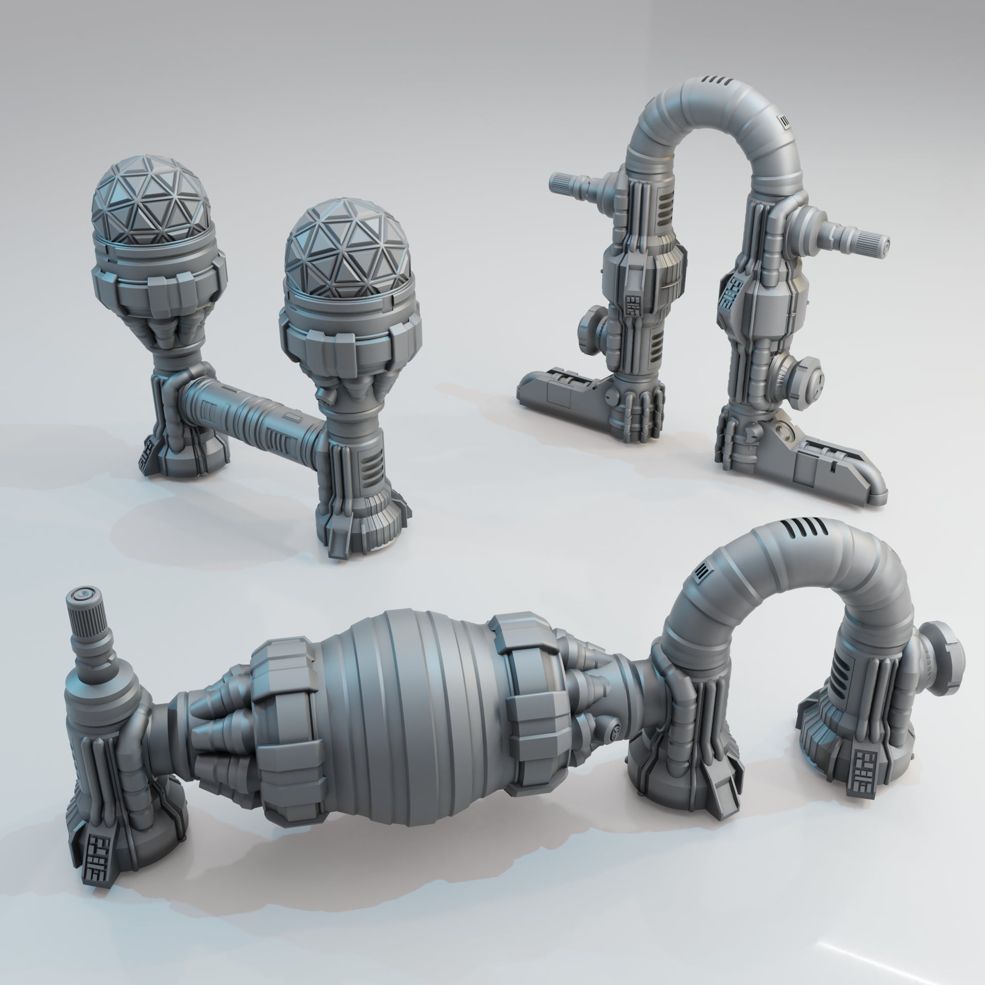 Modular Engine Room - Sci-Fi Grimdark Miniatures by Saucermen Studios, Wargame Scale 3D Printed