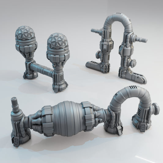 Modular Engine Room - Sci-Fi Grimdark Miniatures by Saucermen Studios, Wargame Scale 3D Printed