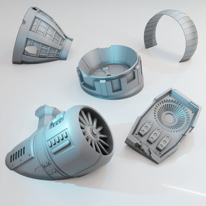 Engine Wreckage - Sci-Fi Grimdark Miniatures by Saucermen Studios, Wargame Scale 3D Printed