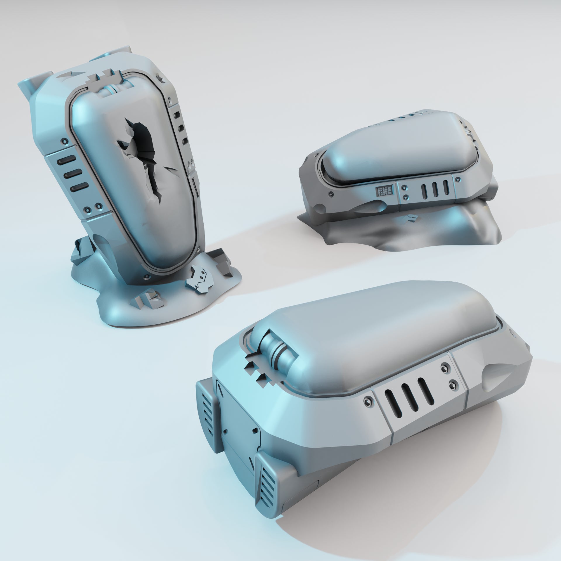 Escape Pods (Small) - Sci-Fi Grimdark Miniatures by Saucermen Studios, Wargame Scale 3D Printed