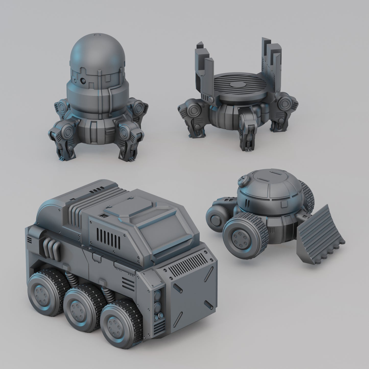 Modular Service Vehicles & Machinery - Sci-Fi Grimdark Miniatures by Saucermen Studios, Wargame Scale 3D Printed