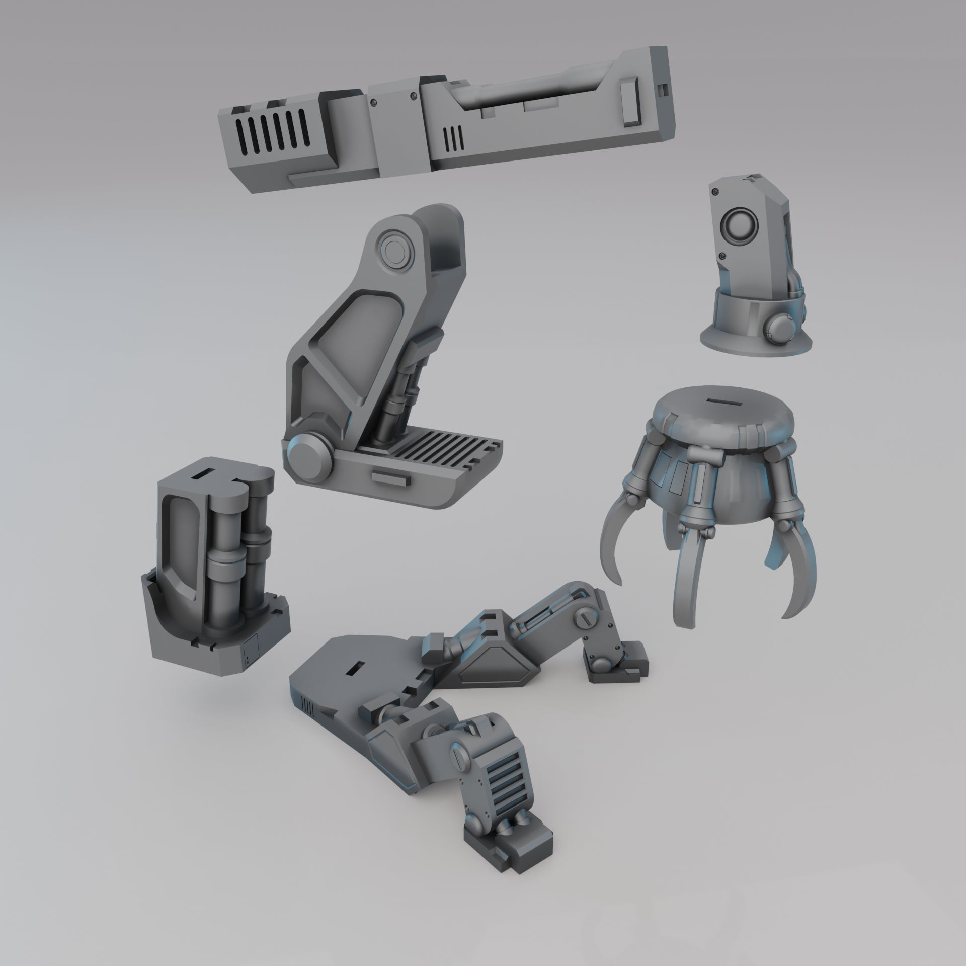 Modular Scifi Crane with Claw - Sci-Fi Grimdark Miniatures by Saucermen Studios, Wargame Scale 3D Printed - photo 3