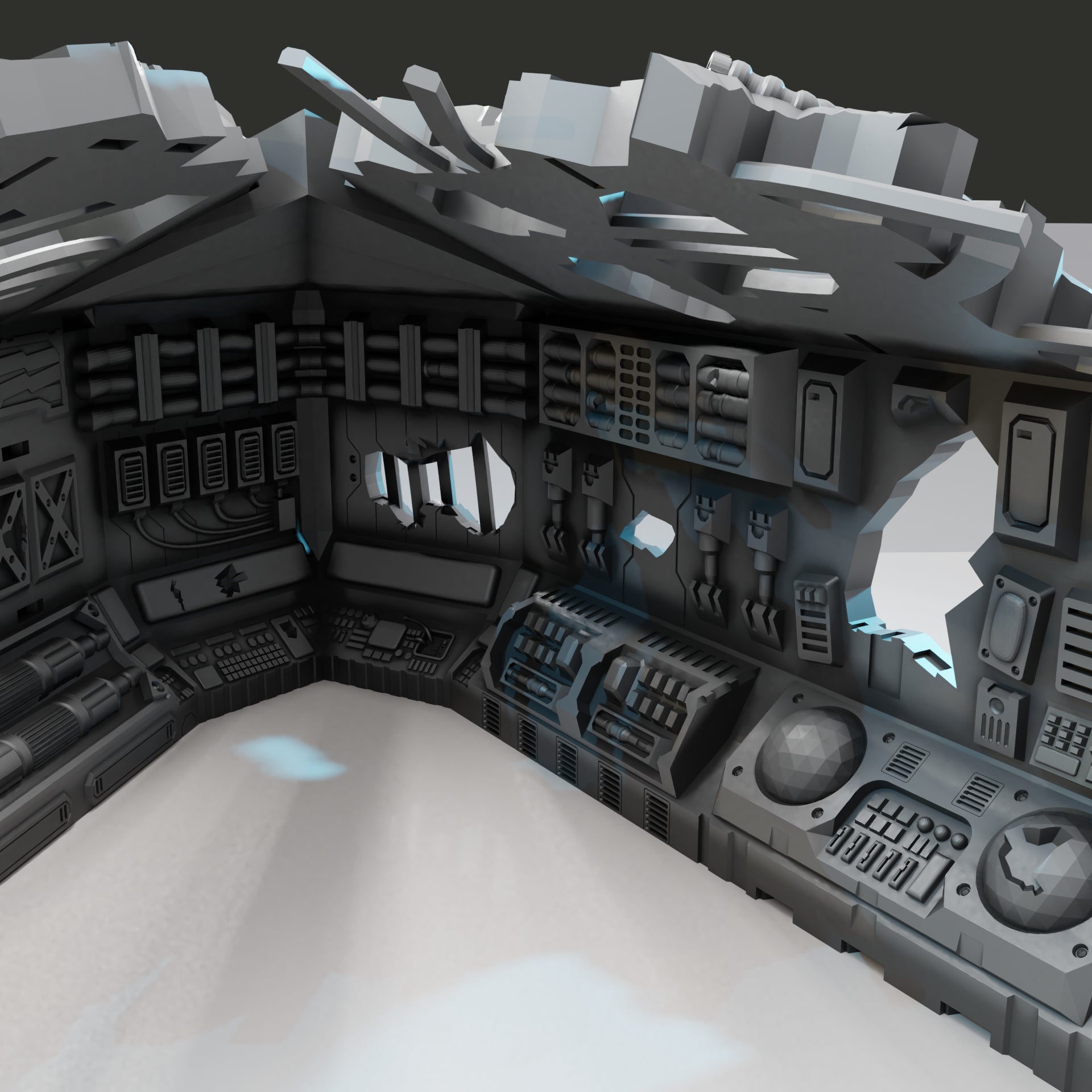 Lost Colony: Spaceship Graveyard - Nose Section - Sci-Fi Grimdark Miniatures by Saucermen Studios, Wargame Scale 3D Printed - photo 2