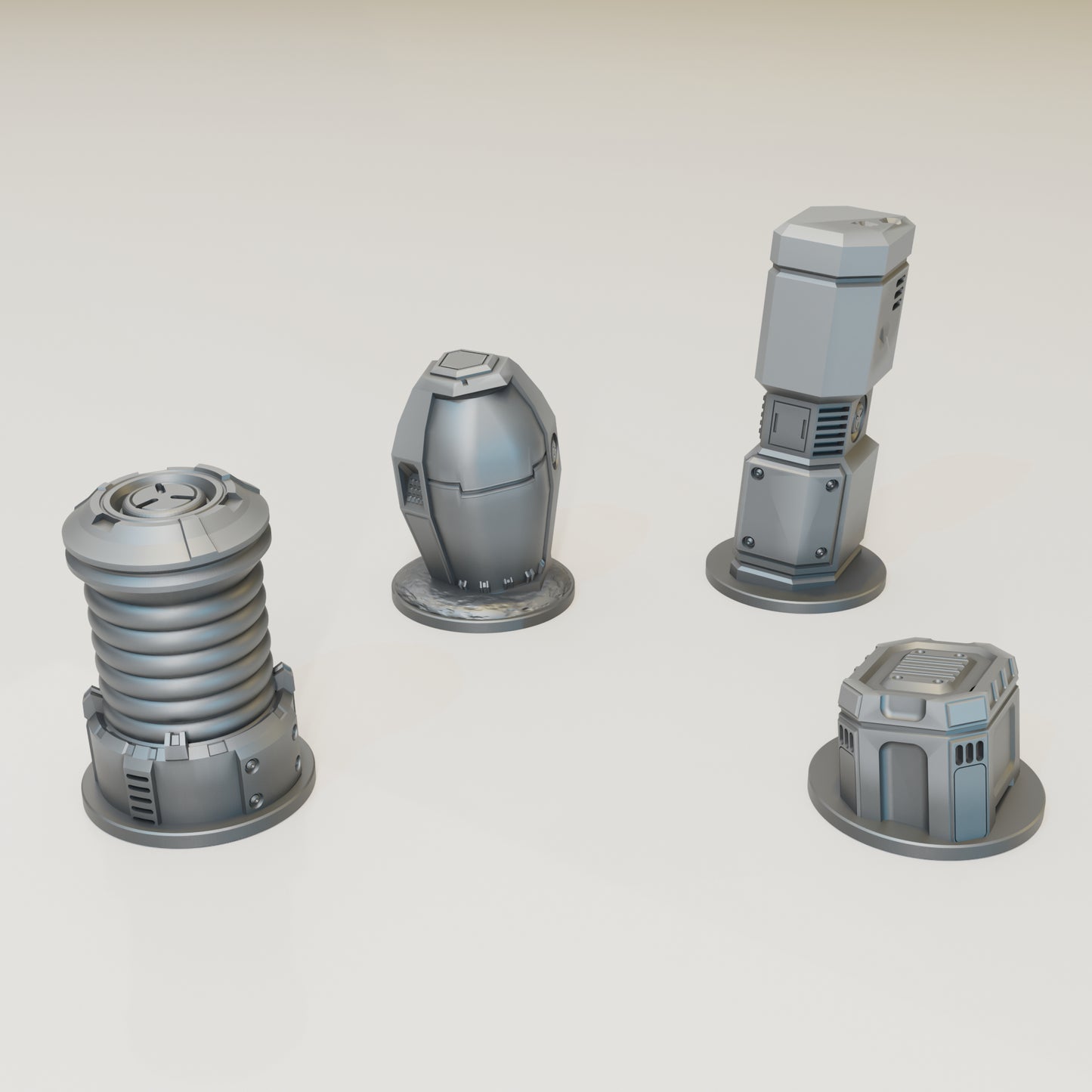 Sci-Fi Objective Markers - Sci-Fi Grimdark Miniatures by Saucermen Studios, Wargame Scale 3D Printed