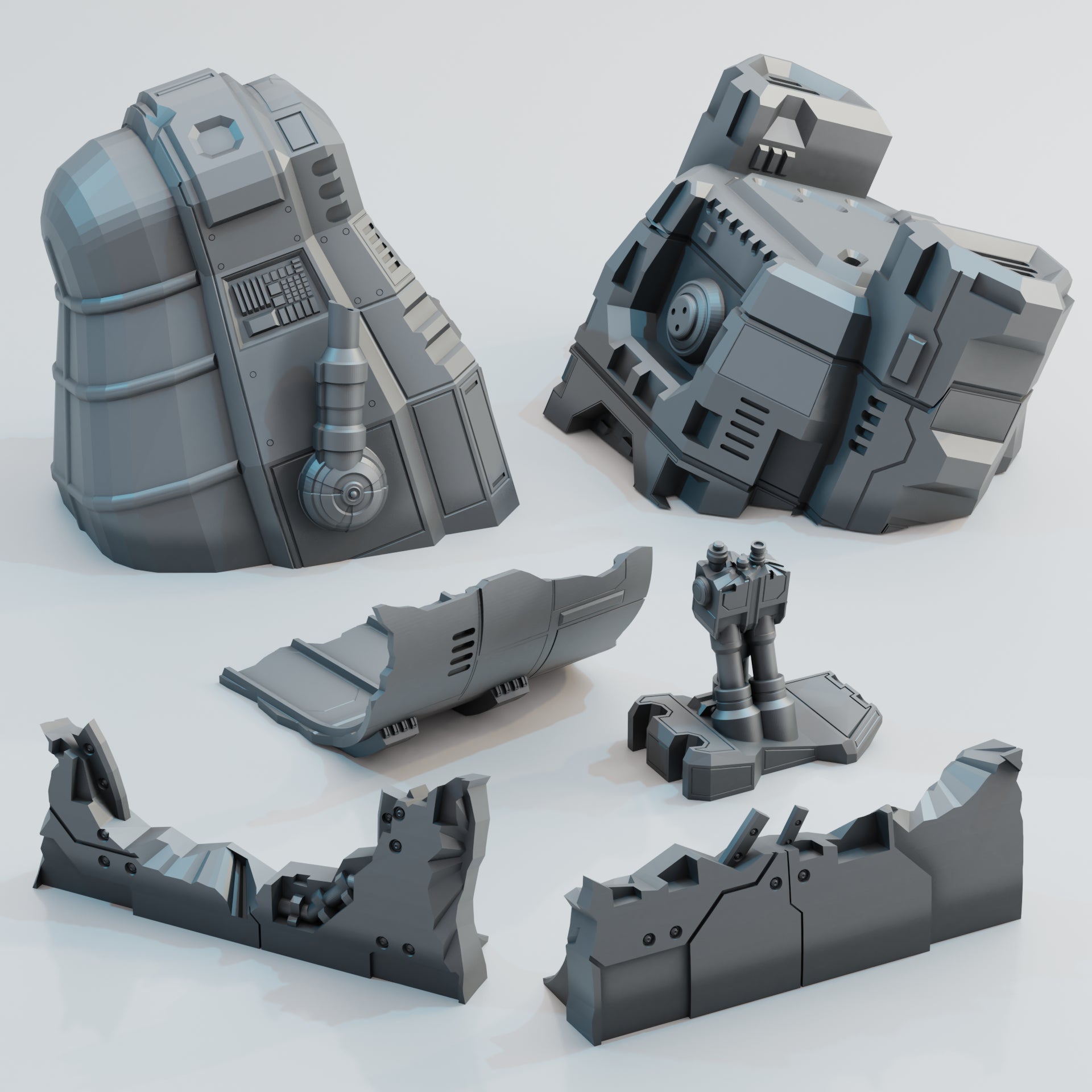 Starship Fragments - Sci-Fi Grimdark Miniatures by Saucermen Studios, Wargame Scale 3D Printed