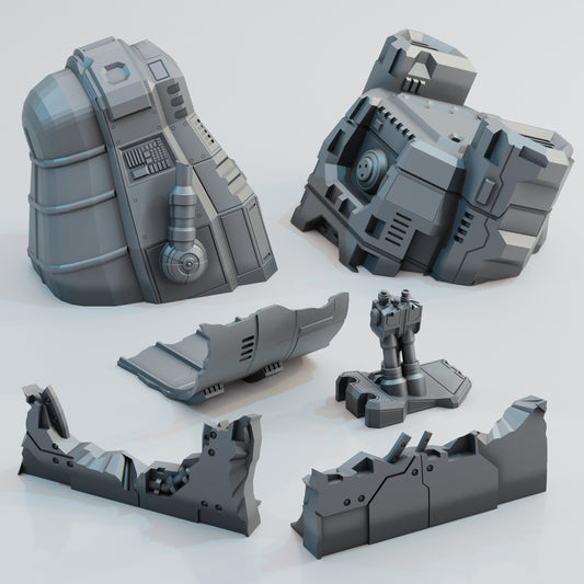 Starship Fragments - Sci-Fi Grimdark Miniatures by Saucermen Studios, Wargame Scale 3D Printed
